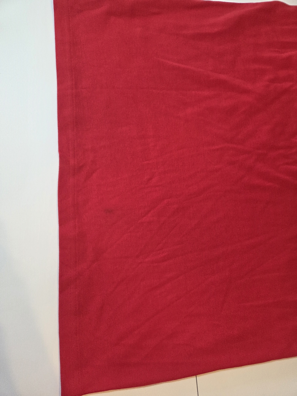 A/X Armani Exchange Red V-Neck Short Sleeve Tee with Gray Shoulder Stripes - Picture 9 of 10
